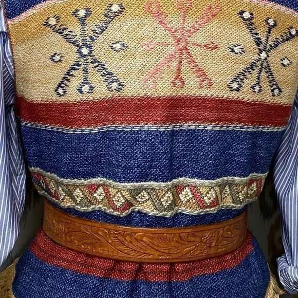 Ralph Lauren Southwest Multi Linen Fringe Vest - Picture 4 of 16